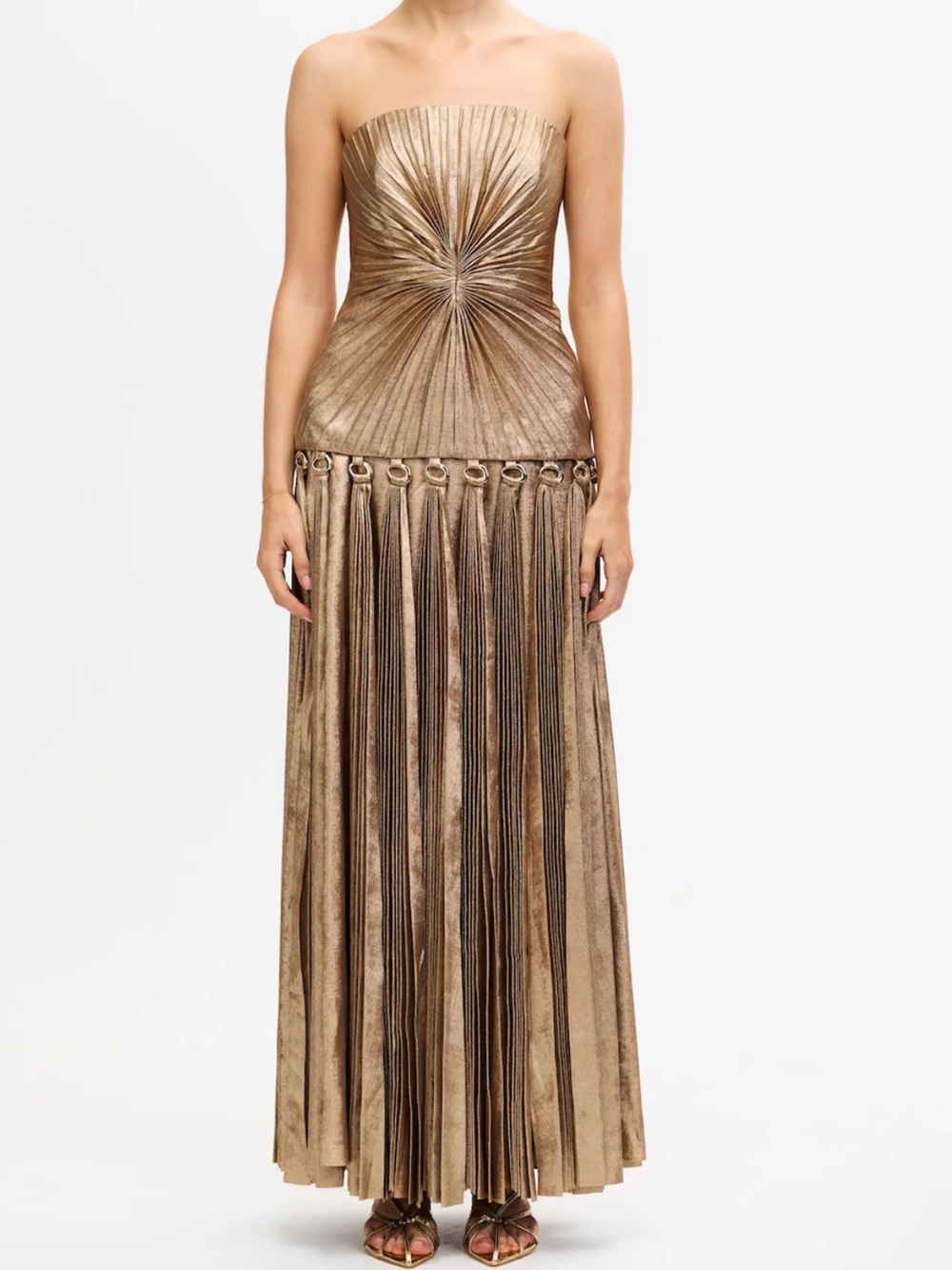 ACLER Fintry Gold Strapless Maxi Dress - Picture 5 of 12